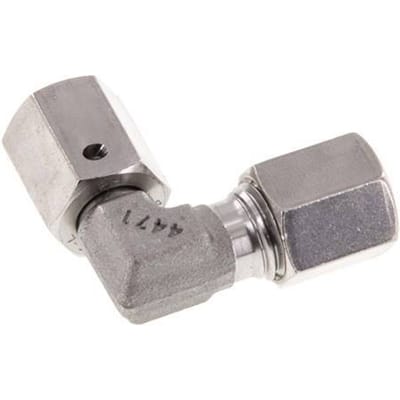 M12x1.5 x 6L RVS Verstelbaar L-Fitting 90graden met Afdichtconus en O-ring 315 Bar DIN 2353 - FL2E-NC-STFP-12-06-LO