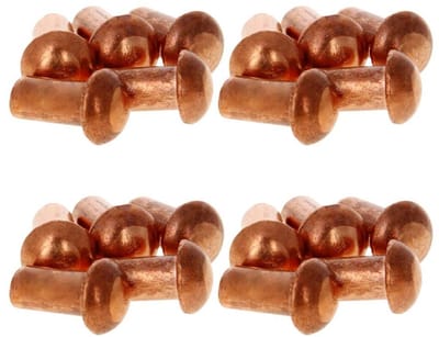Koperen Klinknagels - Massieve Klinknagels - Bevestigingsmiddelen Maken - Ronde Kop - 14mm x 8mm x 16mm - Koper