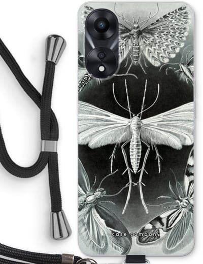 Case Company® - Hoesje met koord geschikt voor Oppo A78 5G hoesje met Koord - Haeckel Tineida - Telefoonhoesje met Zwart Koord - Bescherming aan alle Kanten en Over de Schermrand