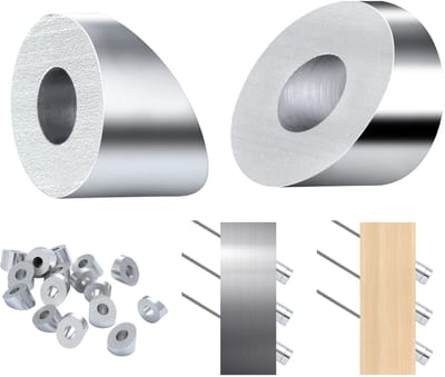 20-Delige Kabel Geleiderailingset, 3.2 mm Wiel Beschermhoesjes, Inclusief Zwarte Onzichtbare Draadklem Spanner en Eindstuk, Kabel Beschermhoezen voor 3.2/4.8 mm Staalkabel, Multi-Hoek Installatie