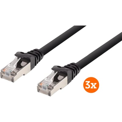 BlueBuilt Netwerkkabel FTP CAT6 5 meter Zwart 3-Pack