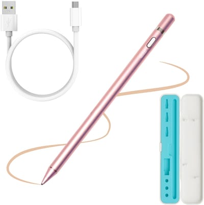 ADEL Stylus Pen Universeel met Perfecte Precisie voor Tablet en Smartphone - Incl. Opbergcase - Oplaadbare Styluspen - Touchscreen Styluspennen - Getest en Geschikt voor o.a. iPad, iPhone, Samsung, LG, Google Pixel en Xiaomi - Roze