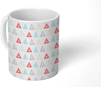 Mok - Koffiemok - Jongens - Design - Driehoek - Mokken - 350 ML - Beker - Koffiemokken - Theemok