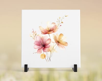 Tegeltje met tekst/afbeelding - Bloemen 04. - 15x15 cm - tegeltje met afbeelding, cadeau, tegeltje, tegeltjes met tekst, tegeltje met spreuk, spreuktegels, woonaccessoires