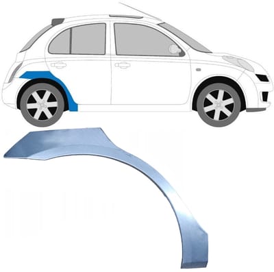 Reparatiepaneel achterspatbord voor Nissan Micra K12 2002-2010 / Rechts