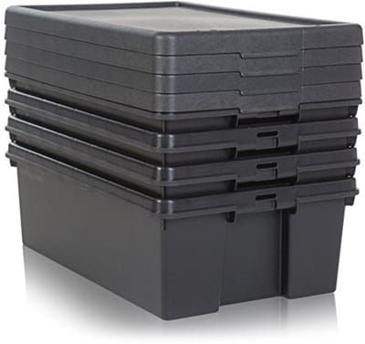 Heavy Duty Recycling Box - 36 Liter met Deksel - Duurzaam en Sterk - Zwart