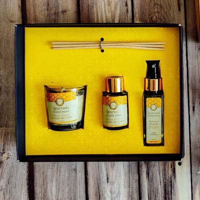 Song of India - Ayurveda Gift Box met geurstokjes, geurkaars en roomspray - Tuberose Jasmine
