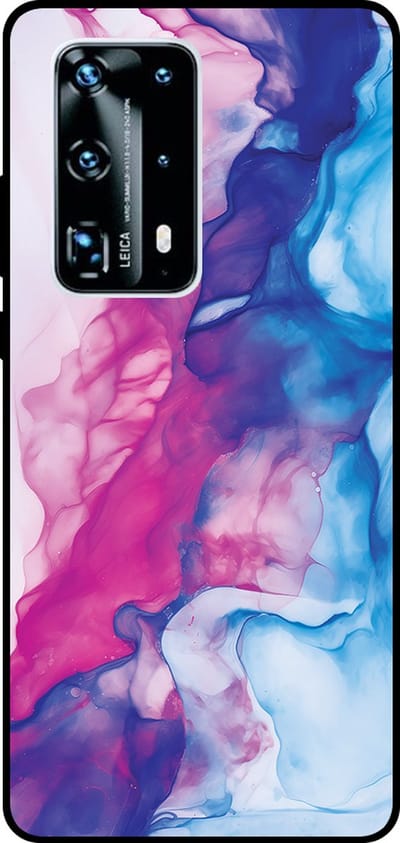 Smartphonica Telefoonhoesje Geschikt voor Huawei P40 Pro Plus met Roze Blauw Marmer Opdruk - TPU Backcover Case Rose Blue Marble Design geschikt voor Huawei P40 Pro Plus