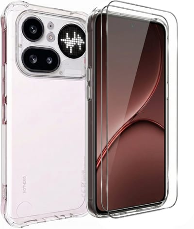 Hoesje en Glas Geschikt voor Nothing Phone (4a) Pro - Transparant - Casemania Anti-shock Back Cover - Extra Stevig Val en Stootbescherming Telefoonhoesje + 2x Tempered Glazen Screenprotectors