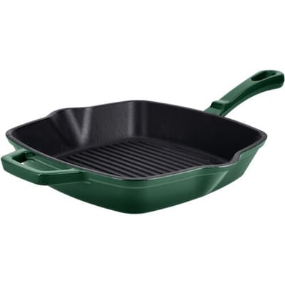 SILVERCREST Gietijzeren grillpan of koekenpan (Vierkant, Groen)
