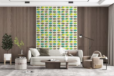 Behang - Fotobehang Cirkel - Groen - Patroon - Breedte 165 cm x hoogte 220 cm