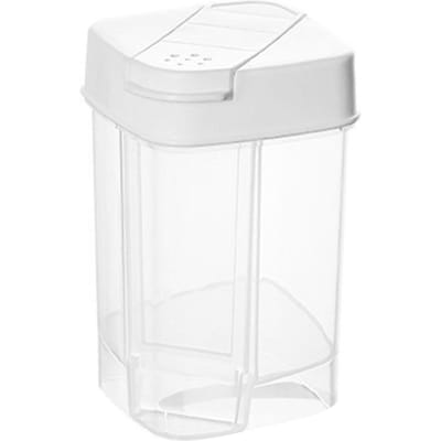 Kruiden Dispenser Pot Dubbel Open Deksel Japanse Stijl Plastic Luchtdicht Grote Deeltjes Kruidenpot white