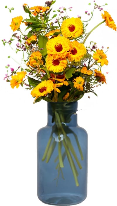 Bela arte Bloemenvaas Milan - transparant blauw glas - 15 x 30 cm - melkbus vaas met smalle hals