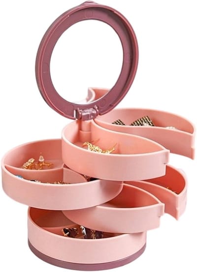 Sieraden Organizer - Accessoirehouder - Sieraden Opbergen - 360 Graden Draaibaar - 10x10x10 cm - Roze