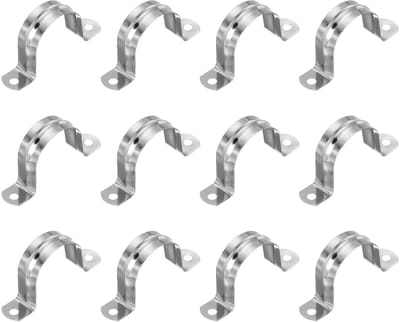1-2/3 "(42 mm) Stijve Pijp Strap, 12 Stks 304 Roestvrij Staal Buis Klem 2 Gat U Beugel Pijp Klem Buis Strap Voor Pijp Kabel Draad Bevestiging