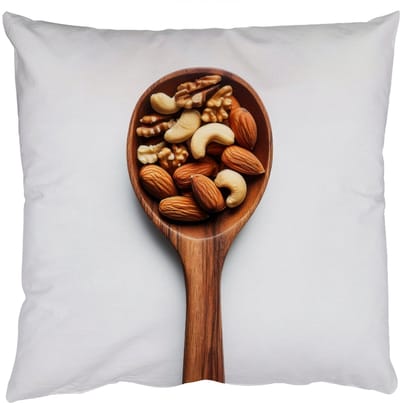 Sierkussens - Kussentjes Woonkamer - 50x50 cm - Noten - Wit - Hout