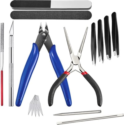 DIY Metalen Model Kits Gereedschap - 17 Stuks Tab Rand Cilinder Kegelvorm Buigen Hulp voor 3D Puzzels