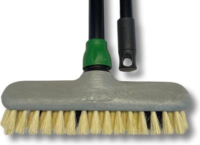 MAUS ankerborstel met steel - zachte schrobborstel 25 cm. - natuurlijke vezels - schrobber met steel - made in EU