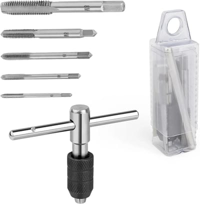 Professionele Draad Snijset van 5 (M3 tot M8) voor Hout, Kunststof en Metaal - Perfect voor Klussen, DIY en Reparaties