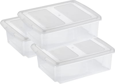 Sunware set van 3x opslagboxen 17 liter transparant 45 x 36 x 14 cm met afsluitbare deksel