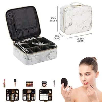 WiseGoods Premium Make-Up Tas - Organizer Beautycase Koffer - Makeup Koffers Voor Dames - Make Up Tasje - Cadeau Vrouw - Wit