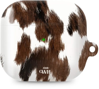 xoxo Wildhearts hoesje geschikt voor AirPods 3 - Midnight Rodeo - Ook als telefoonhoesje verkrijgbaar - schokbestendige case - koptelefoonhoes - Hoesje met dierenprint - Stier - Bruin / Beige