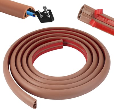 Dailygoods- Kabelgoot Zelfklevend 2m - Flexibele Kabelgoot - Kabelbescherming Vloer - Kabelbrug PVC - Kabelgoot voor Huishouden/Kantoor - Veilig en Slijtvast - Kabelsnoer
