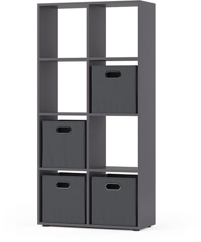 Vicco Scutum Ruimteverdeler – 143 x 72 cm met 4 vouwboxen Grijs
