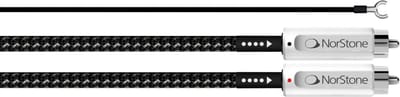 Norstone Jura RCA 60 +Ground Wire | RCA Interlink | Phono-kabel | OFC met 10% zilver + verzilverde connectoren | Stereoset 0,6 meter
