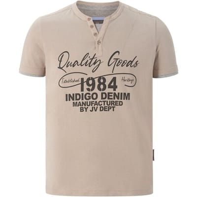 Jan Vanderstorm herren T-Shirt - 60/62 - beige - Plus Size