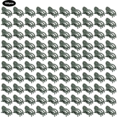 100 Stuks Plantklem Mooie Chrysantvorm Tuin Bloemstengels Fixatie Steunklemmen GereedschapMet gray