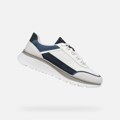 GEOX SPHERICA ACTIF X1 HEREN Sneakers - WIT/MARINEBLAUW - Maat 40