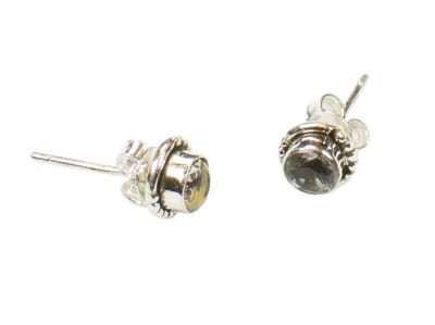 Zilveren knop oorbellen Zirkonia 925 zilver