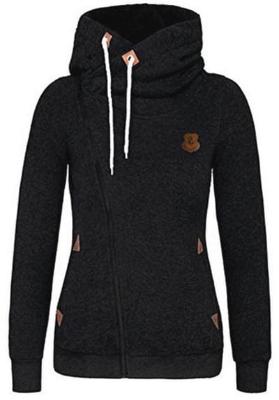 Dames zip hoody met capuchon en zakken