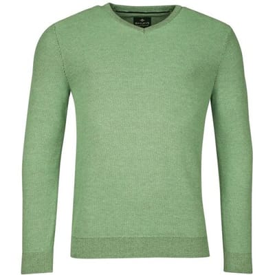 Baileys Trui Two-Tone Jacquard Interlock V-Neck Allover Plated Pastel Groen / male