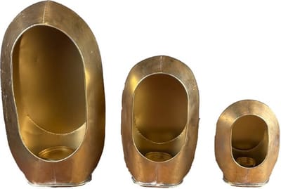 DKNC - Kaarsenhouder Alexa - Metaal - 28x16.5x50cm - Set van 3 - Goud