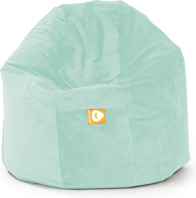 Whoober ronde zitzak Ibiza XL velvet mintgroen - Wasbaar - Zacht en comfortabel