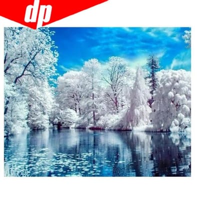 5d arbre de neige dessin animé Broderies Diamants cadeau Animal Diamant mosaïque peinture plein Diamant broderie 20X30 blue