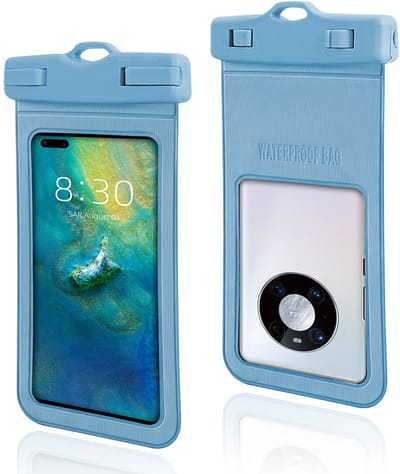 Waterdicht Telefoonhoesje Drijvend - Telefoon tot 7.2 inch - Compatibel met 99,9% van de mobiele telefoons op de markt - IPX8 waterdicht - Met dubbele gespsluiting en nekband - SGS International - certificering behaald - blauw