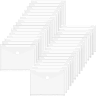 Dailygoods- Documententas A5 - 30 Stuks - Transparante Documentenmap - Waterdicht - Klittenbandsluiting - Duurzaam PP-Materiaal - 7 Gaten