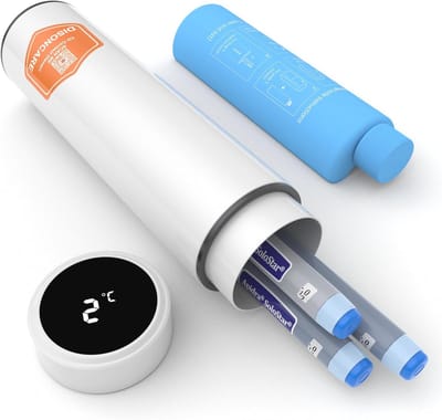Koeltas voor insuline en medicijnen, 60 uur thermotas, draagbaar en roestvrij staal voor lange reizen, geschikt voor 3 pennen en 2 flessen