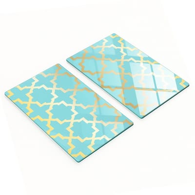 Geharde multifunctionele decoratieve glazen borden met Arabisch patroon, 2x30x52 cm
