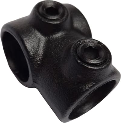 Buiskoppeling Zwart - Kort T-stuk - Ø 26,9mm - Matzwart gecoat - ABsteigerhout