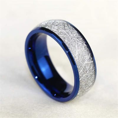 Mode Paar Ringen Romantische Vrouwen Hart Zirkoon Steen Ringen Set Heren Blauw Roestvrij Stalen Ring Bruiloft Sieraden Geschenken 9