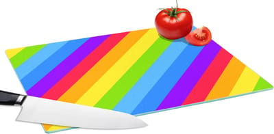 Glazen Snijplank - 39x28 - Regenboog - Patronen - Pride - Snijplanken Glas