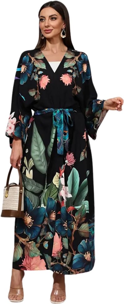 Bovista Badjas Dames - Kimono - Kamerjas - Ochtendjas - Pyama - Plus Size - Zwart