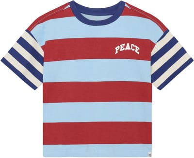 Noppies T-shirt stripe - Cerulean - Maat 92