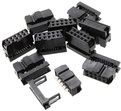 DC bandkabel connector 10P 2x5 FC-10P set van 10 stuks voor 10 aderige vlakbandkabel 2,54 mm