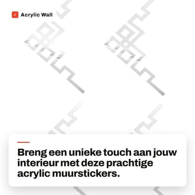 Dailygoods- Wandstickers 4 Stuks - Hoekstickers - Acryl Stickers - Verwijderbaar - Muurdecoratie - Geschikt voor Woonkamer/Babykamer - Muurstickers