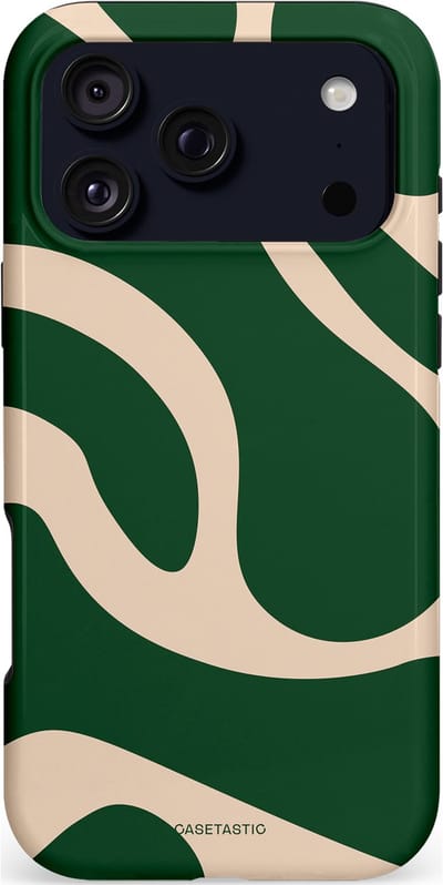 Casetastic hoesje geschikt voor Apple iPhone 17 Pro Max - MagSafe - Dubbellaagse bescherming - Groen Bos en Zand Duinen - Fashion Case - Donkergroen Zand